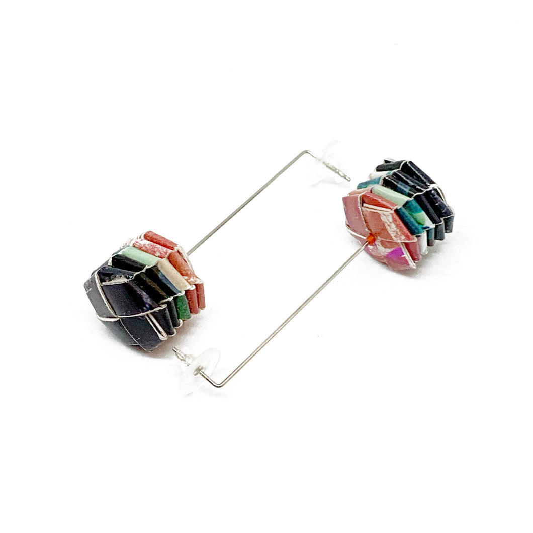 Ceresa Earrings MS in Red, Green and Black