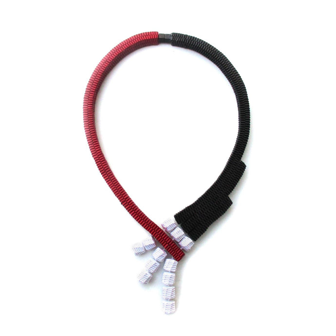 Red Black and White necklace