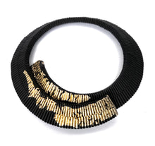 Load image into Gallery viewer, Abbraccio Necklace in Black and Gold Leaf
