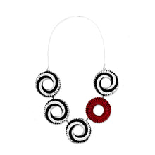 Load image into Gallery viewer, Black and White Five Circles Necklace
