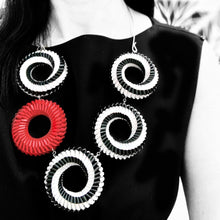 Load image into Gallery viewer, Black and White Five Circles Necklace
