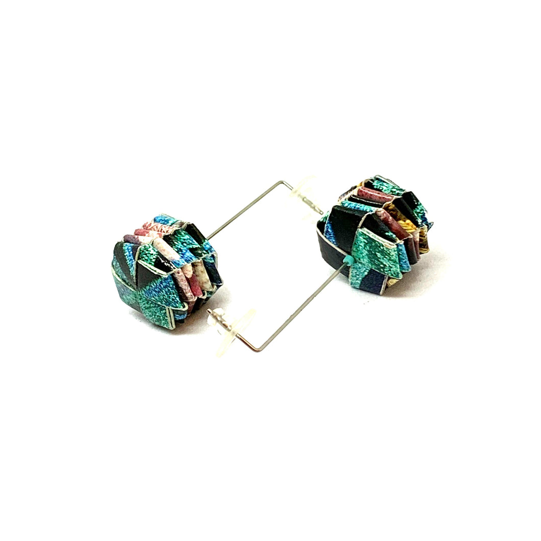 Ceresa Earrings MS in Teal and Feathers