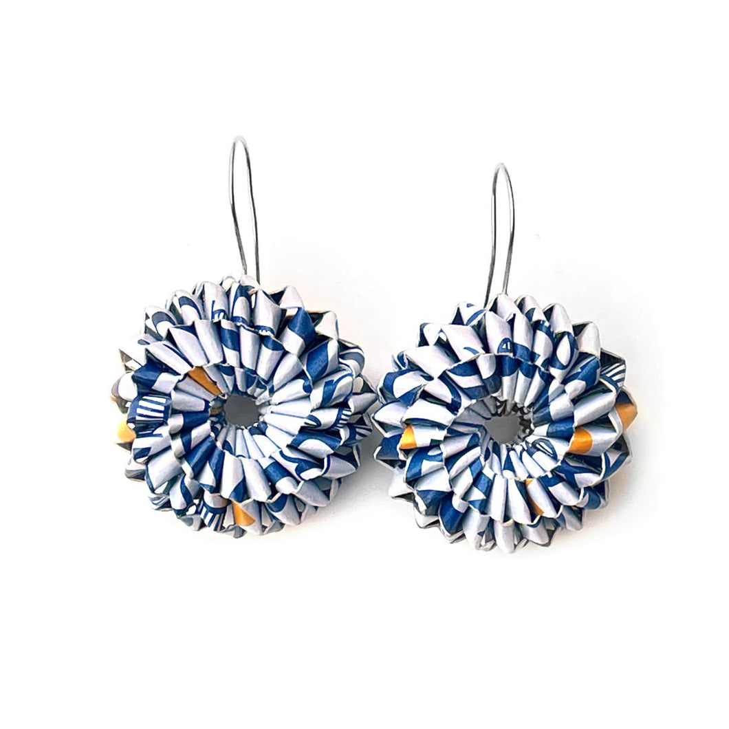 PRIMI-P EARRINGS WHITE BLUE AND YELLOW